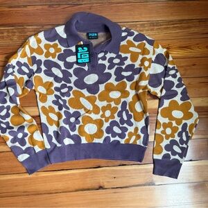 NWT Alab Retro Flower Sweater - Size Small